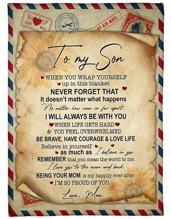To My Son I'm So Proud Of You Fleece Blanket Gift For Son From Mom Birthday Gift Home Decor Bedding Couch Sofa Soft - Thegiftio UK