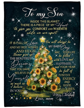 To My Son Inside This Blanket Merry Christmas Blanket Gift For Son From Mom Birthday Gift Home Decor Bedding Couch - Thegiftio UK