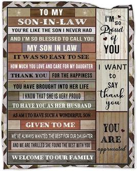 Son in Law Blanket, Birthday Wedding Father's Day Blanket Gift for Son in Law - Thegiftio UK