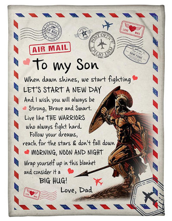 To My Son Let's Start A New Day Fleece Blanket Gift For Family, Birthday, Son, Father To Son Gift Home Decor and Comfy - Thegiftio UK