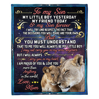 To My Son My Little Boy Fleece Blanket Gift From Mom Family Gift Home Decor Bedding Couch Sofa Soft And Comfy Cozy - Thegiftio UK