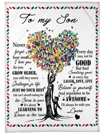 To My Son I ll Aways Be With You Fleece Blanket Gift For Son Brithday Gift Family Gift Gift From Mom To Son Home Decor - Thegiftio UK