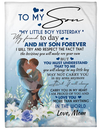 To My Son Love You More Than Anything In The World Fleece Blanket Gift For Son Brithday Gift Family - Thegiftio UK