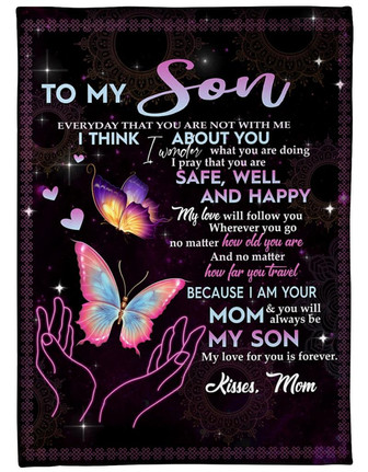 To My Son My Love For You Is Forever Fleece Blanket Birthday Gift Family Gift Gift For Son Gift From Mom To Son - Thegiftio UK
