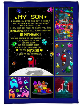 To My Son I Love You Now And Forever Fleece Blanket Birthday Gift Family Gift Gift For Son Gift From Dad To Son - Thegiftio UK