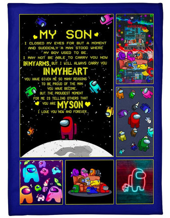 To My Son I Love You Now And Forever Fleece Blanket Gift For Son Gift For Birthday Family Home Decor Bedding Couch - Thegiftio UK