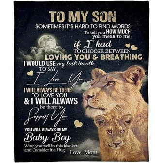 To My Son Loving You And Breathing Fleece Blanket Gift For Son From Mom Home Decor Bedding Couch Sofa Soft - Thegiftio UK