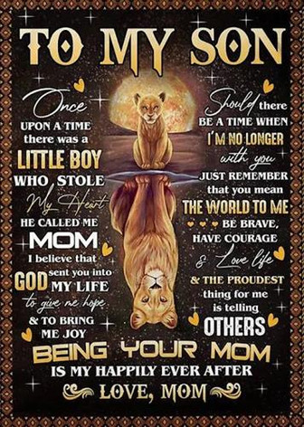 To My Son Being Your Mom Lions Moon Fleece Blanket Gift For Son From Mom Home Decor Bedding Couch Sofa Soft - Thegiftio UK