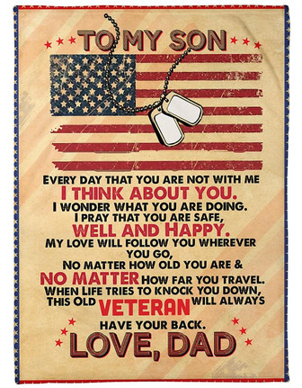 To My Son No Matter How Far You Travel Fleece Blanket Gift For Family, Birthday, Friend, Son, Army, Veteran Gift - Thegiftio UK