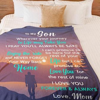 To My Son I Pray You Always Be Safe Fleece Blanket Gift For Family, Birthday, Son, Mother To Son Gift - Thegiftio UK