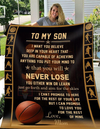 To My Son I Can Promise To Love You For The Rest Fleece Blanket, Christmas Gift, New Year Gift, Love From Mom - Thegiftio