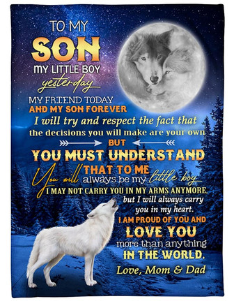 To My Son I Am Proud Of You Fleece Blanket Gift For Son Brithday Gift Family Gift Gift From Dad To Son Home Decor - Thegiftio