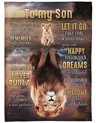 To My Son Remember To Be Awesome Fleece Blanket Gift For Son Gift For Birthday Family Home Decor Bedding Couch Sofa Soft - Thegiftio