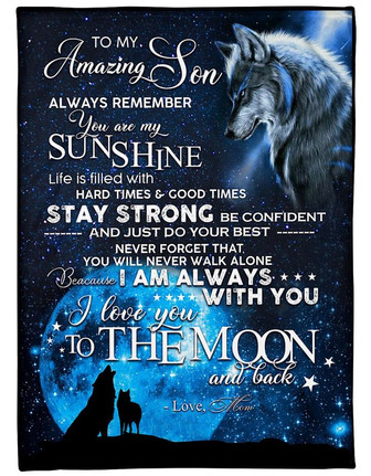To My Son Stay Strong Be Confident Fleece Blanket Gift For Family, Birthday, Son, Mother To Son Gift - Thegiftio UK