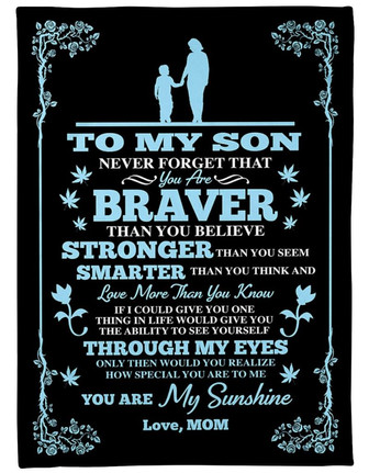To My Son You Are My Sunshine Fleece Blanket Gift For Son Brithday Gift Family Gift Gift From Mom To Son Home Decor - Thegiftio UK