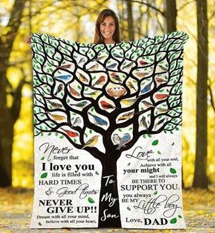 To My Son Throw Fleece Blanket Gift For Son From Dad To Son Home Decor Bedding Couch Sofa Soft And Comfy Cozy - Thegiftio UK