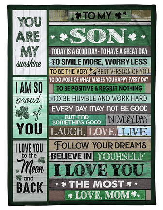 To My Son Today Is A Good Day Clover Blanket Gift For Son From Mom Birthday Gift Home Decor Bedding Couch Sofa Soft - Thegiftio UK