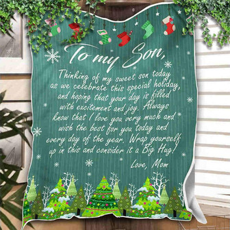 To My Son Tree Christmas Consider It A Big Hug Blanket Gift For Son Christmas Birthday Gift Bedding Couch Sofa Soft - Thegiftio UK