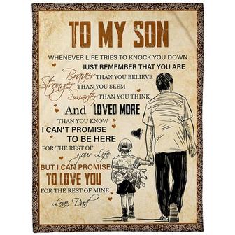 To My Son Whenever Life Tries To Knock You Down Vintage Blanket Gift For Son From Dad Birthday Gift Home Decor - Thegiftio UK