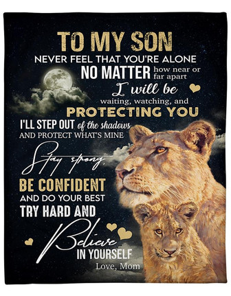 To My Son I Will Be Waiting Watching And Protecting You Fleece Blanket Gift For Family, Birthday, Son, - Thegiftio UK