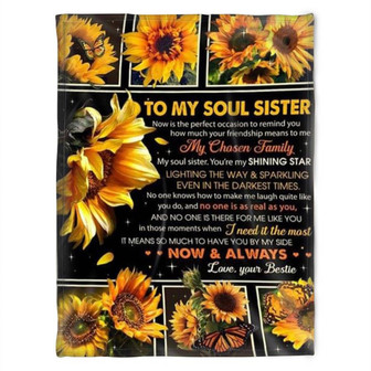 To My Soul Sister Blanket, Fleece Blanket,It Means So Much To Have You By My Side. Gift For Sister Family Home Decor - Thegiftio UK