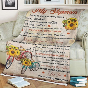 To My Stepmom Thank You Sunflower Blanket Gift For Stepmom From Lovely Daughter Birthday Gift Home Decor Bedding Couch - Thegiftio UK