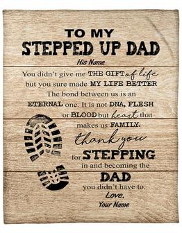 To My Stepped Up Dad Thank You For Stepping In And Becoming The Dad Blanket Gift For Step Dad Birthday Gift Home Decor - Thegiftio UK