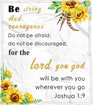 Be Strong & Courageous Throw Blanket - Gifts for Women Christian Bible Verse Throw Blanket - Thegiftio UK