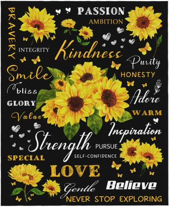 Sunflower Blanket Positive Healing Throw Blanket, Throw Blankets for Bed Chair Sofa Couch Home Decor, Birthday Christmas Mother‘s Day Gift - Thegiftio UK
