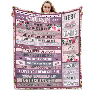 Throw Blanket To My Cousin, Gifts for Cousins Female, Cousins Make The Best Friends - Birthday, Graduation, Christmas Throw Blankets - Thegiftio