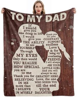 Throw Blanket For Dad from Daughter To My Dad Blanket Best Gift for Fathers Day Birthday Christmas - Thegiftio UK