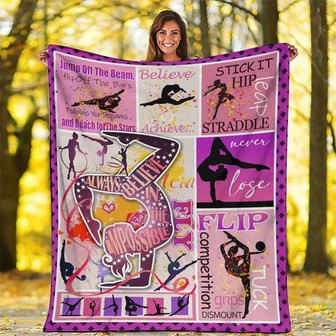 Throw Blanket Gymnastics Cheerleaders Cooling Blanket Lightweight Flannel Blanket for All Seasons - Thegiftio UK