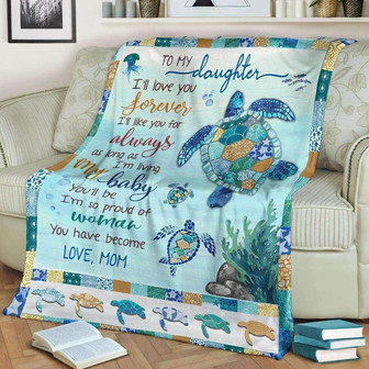 Turtle Blanket, To My Daughter,I'm So Proud Of Woman,Soft Blanket, Fleece Blanket.Gift For Friend Family Home Decor - Thegiftio UK