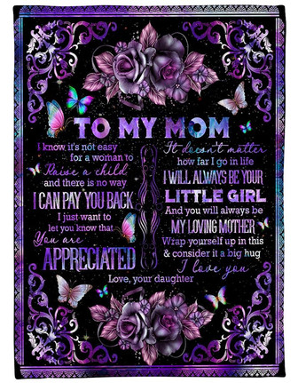 Violet To My Mom Fleece Blanket, I Can Pay You Back Gift For Mom From Daughter Birthday Gift Home Decor Bedding Couch - Thegiftio UK