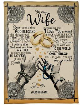 To My Wife - Once Upon A Times God Blessed Fleece Blanket Gift For Wife From Husbnad Birthday Gift Home Decor - Thegiftio UK