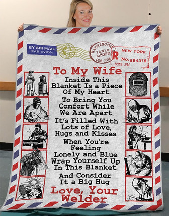 To My Wife Big Hug Fleece Blanket, Christmas Gift, Birthday Gift, New Year Gift, Valentine Gift, Love From Husband - Thegiftio UK