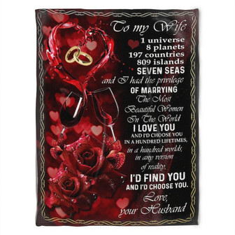 To My Wife Blanket, The Most Beautiful Women In The World, Gift For Wife Family Home Decor Bedding Couch Sofa Soft - Thegiftio UK