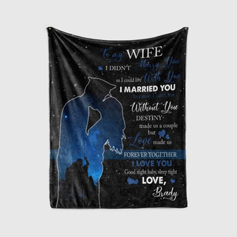 To My Wife Blanket, Custom Gift For Wife From Police Husband, Personalized Thin Blue Line Blanket, Gift Ideas For Lover. - Thegiftio UK