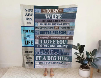To My Wife Blanket, The Day I Met You Blanket, I Love You Forever And Always, Anniversary,Fleece - Thegiftio UK