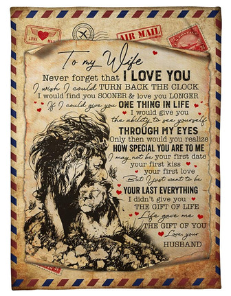To my Wife Blanket, By Air Mail Never Forget That I Love You Gift for Wife From Husband Valentine Day's Birthday Gift - Thegiftio UK