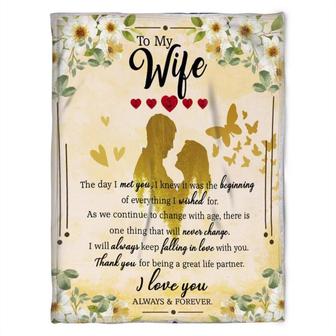 To My Wife Blanket, Thankyou For Being A Great Life Partner. Gift For Wife Family Home Decor Bedding Couch Sofa Soft - Thegiftio UK