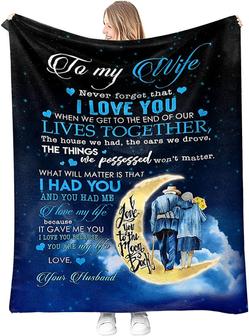 To My Wife Blanket from Husband,Anniversary, Wedding, Birthday ,Mother's Day, Christmas Valentines Gift from Husband for Wife Her - Thegiftio UK