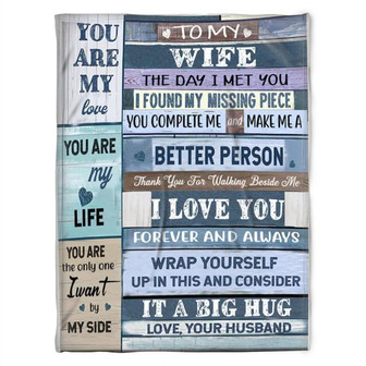 To My Wife Blanket, Fleece Blanket, You Are My Love, Love Husband.Gift For Wife Family Home Decor Bedding Couch - Thegiftio UK