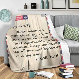 To My Wife Blanket Love Message For Wife 2021 Xmas Birthday, Anniversary,Christmas,Valentine,Gift For Wife Family - Thegiftio UK