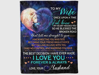 To My Wife Blanket,My Heart Needed You So He Blessed The Broken Road, Gift For Wife Family Home Decor Bedding Couch - Thegiftio UK