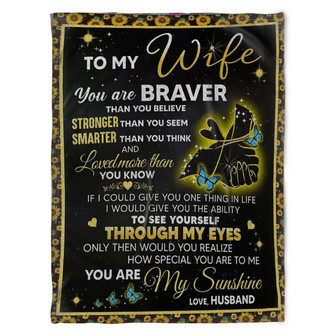To My Wife Blanket, Loved More Than You Know. Gift For Wife Family Home Decor Bedding Couch Sofa Soft and Comfy Cozy - Thegiftio