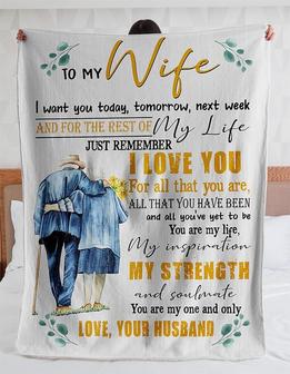 To My Wife Blanket,You Are My One And Only, Love Your Husband, Gift For Wife Family Home Decor Bedding Couch Sofa Soft - Thegiftio UK