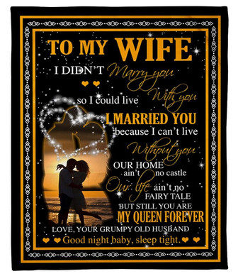 To my WIFE Blanket - so I could live With you I Married You Fleece Blanket Gift For Wife From Husband Birthday Gift - Thegiftio UK