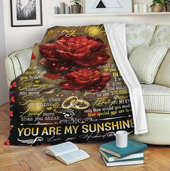 To My Wife You Are Braver Than You Believe Husband Roses Black Premium Fleece Blanket,Mink Blanket,Gift For Wife Family - Thegiftio UK