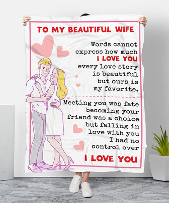 To My Wife Words Cannot Express How Much I Love You Fleece Blanket, Christmas Gift, New Year Gift, Love From Husband - Thegiftio UK